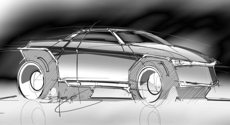 Loose rendering of a sport compact truck concept