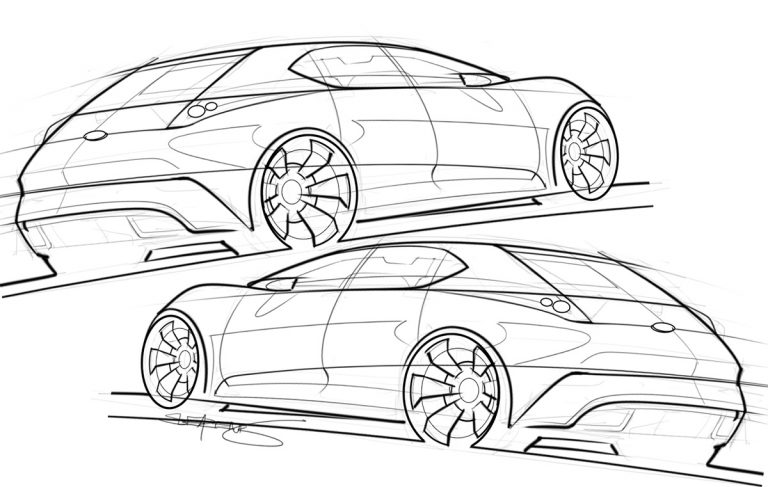 hot hatchback concept sketch