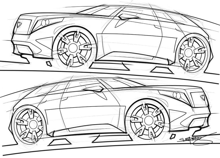 cadillac SUV concept sketch