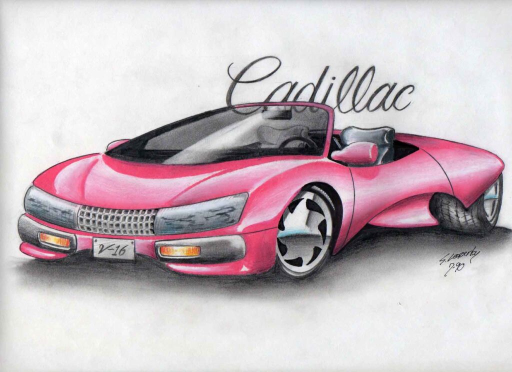 Cadillac concept car rendering from the early 1990s