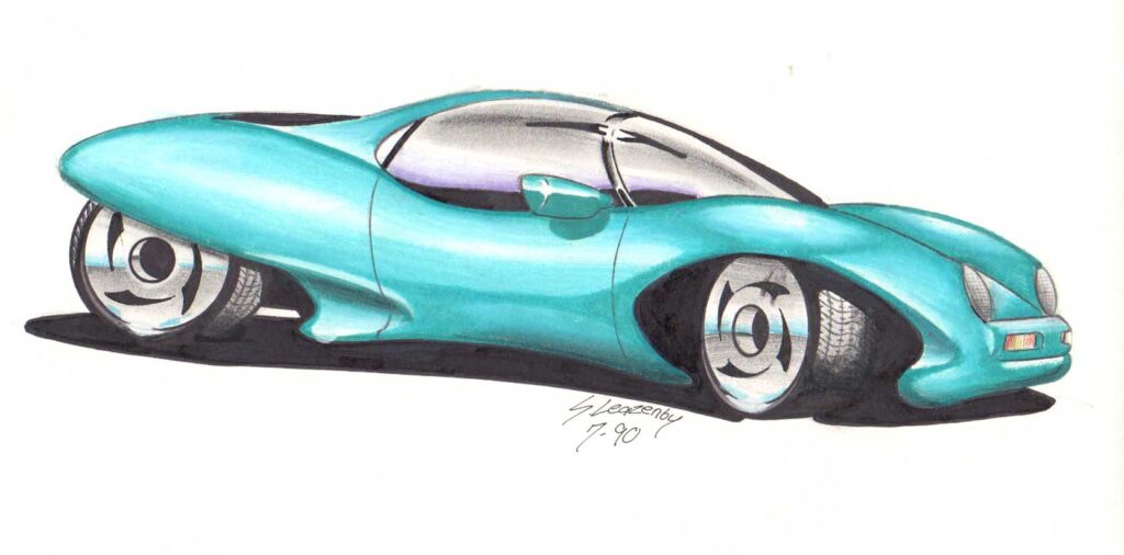 Early 1990s concept car rendering