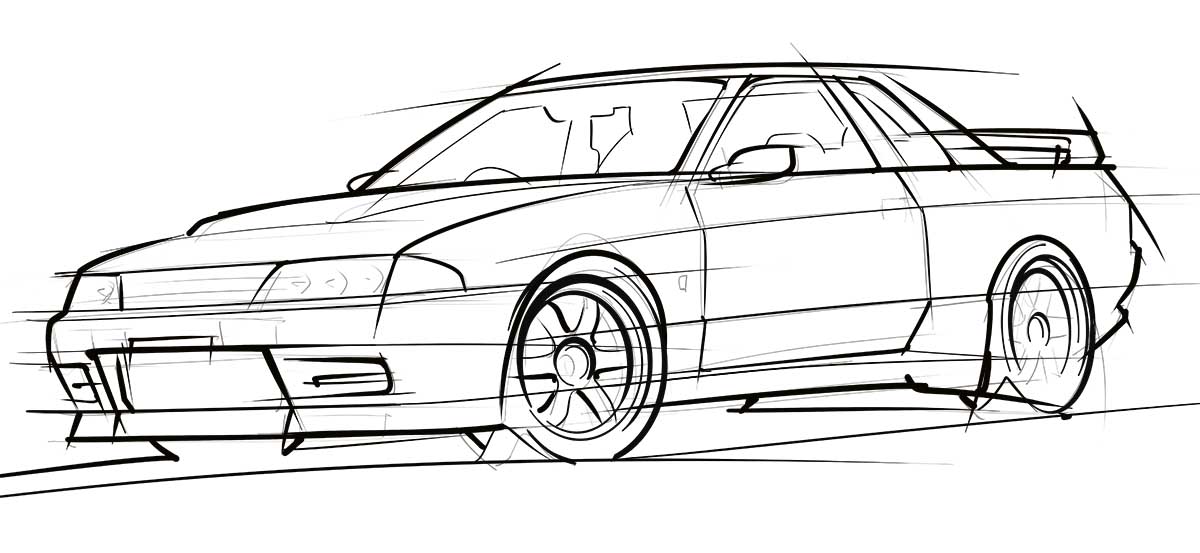 Drawing the wheels and tires