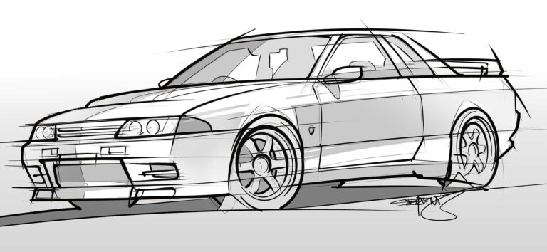 r32 gt-r drawing